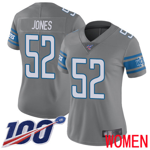 Detroit Lions Limited Steel Women Christian Jones Jersey NFL Football #52 100th Season Rush Vapor Untouchable->women nfl jersey->Women Jersey